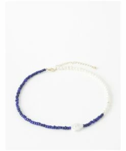 Piper Spliced Blue Real Pearl Necklace