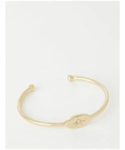 Piper Eye Charm Gold Cuff Bracelet