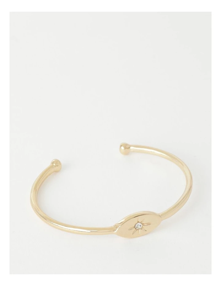 Piper Eye Charm Gold Cuff Bracelet 1 Piper Eye Charm Gold Cuff Bracelet
