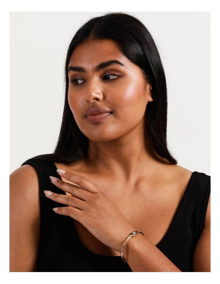 Piper Eye Charm Gold Cuff Bracelet 4 Piper Eye Charm Gold Cuff Bracelet - Image 4