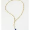 Piper Gold/Blue Enamel Charm Necklace