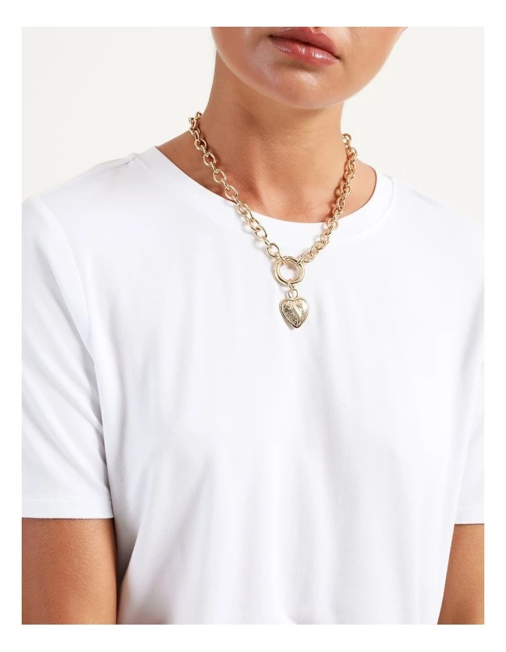 Piper Gold Heart Charm Necklace 5 Piper Gold Heart Charm Necklace - Image 5