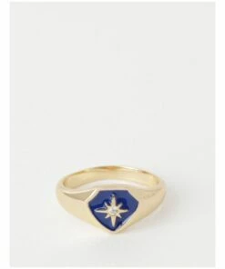 Piper Gold/Blue Signet Ring