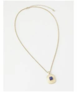 Piper Gold/Blue Stone Pendant Necklace