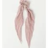 Piper Blush Pleated Scrunchie With Long Tie