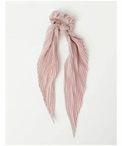 Piper Blush Pleated Scrunchie With Long Tie