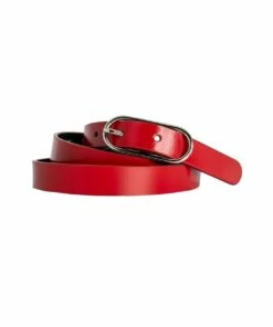 Basque Willow Red Leather Belt