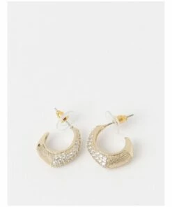 Trent Nathan Pave Gold Huggie Earring