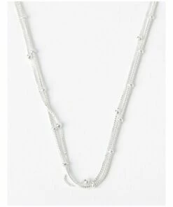 Trent Nathan 2 Set Layered Ball Chain Silver Plated Necklaces