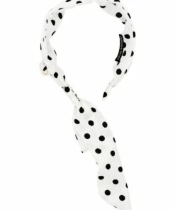 Morgan & Taylor Polka Dot With Pearls White Headband