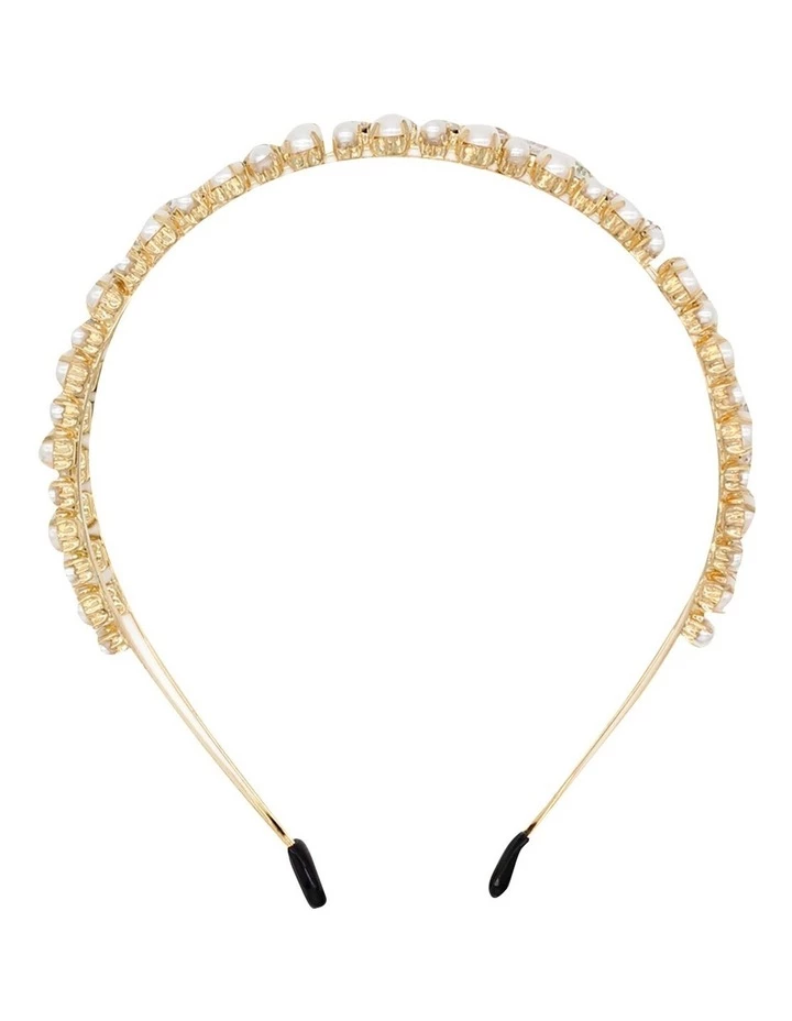 Morgan & Taylor Crystal And Pearl White Headband 2 Morgan & Taylor Crystal And Pearl White Headband - Image 2