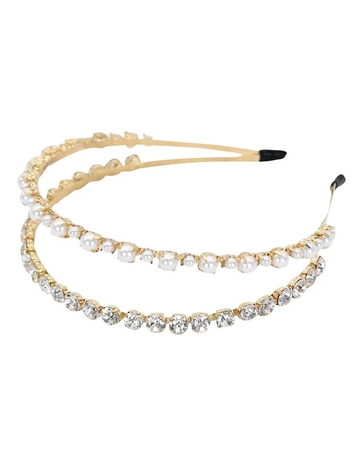 Morgan & Taylor Crystal And Pearl White Headband 3 Morgan & Taylor Crystal And Pearl White Headband - Image 3