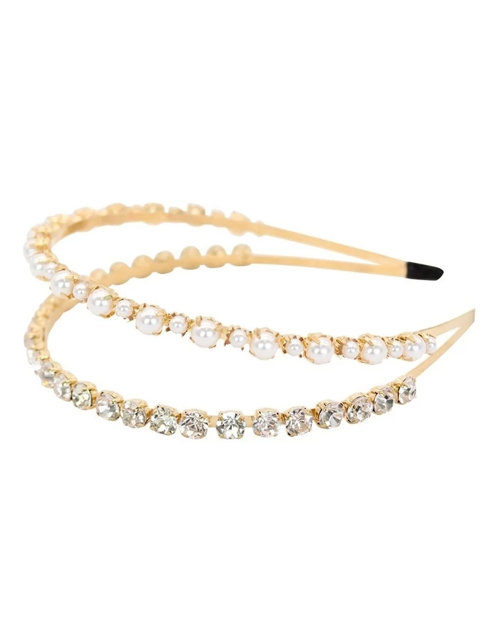 Morgan & Taylor Crystal And Pearl White Headband 4 Morgan & Taylor Crystal And Pearl White Headband - Image 4