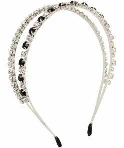 Morgan & Taylor Crystal And Pearl Black Headband