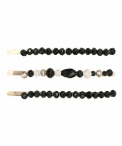 Morgan & Taylor Crystal And Stones Black Hair Clip Set
