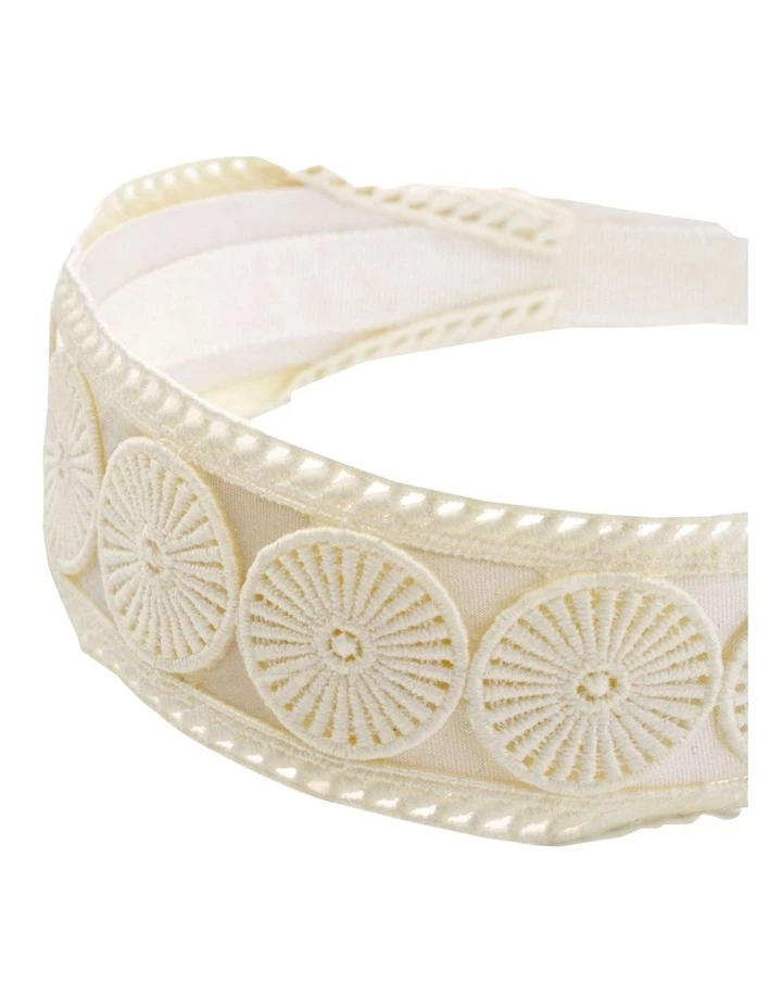 FORD MILLINERY Cream Textured Embroidery Style Headband 2 FORD MILLINERY Cream Textured Embroidery Style Headband - Image 2