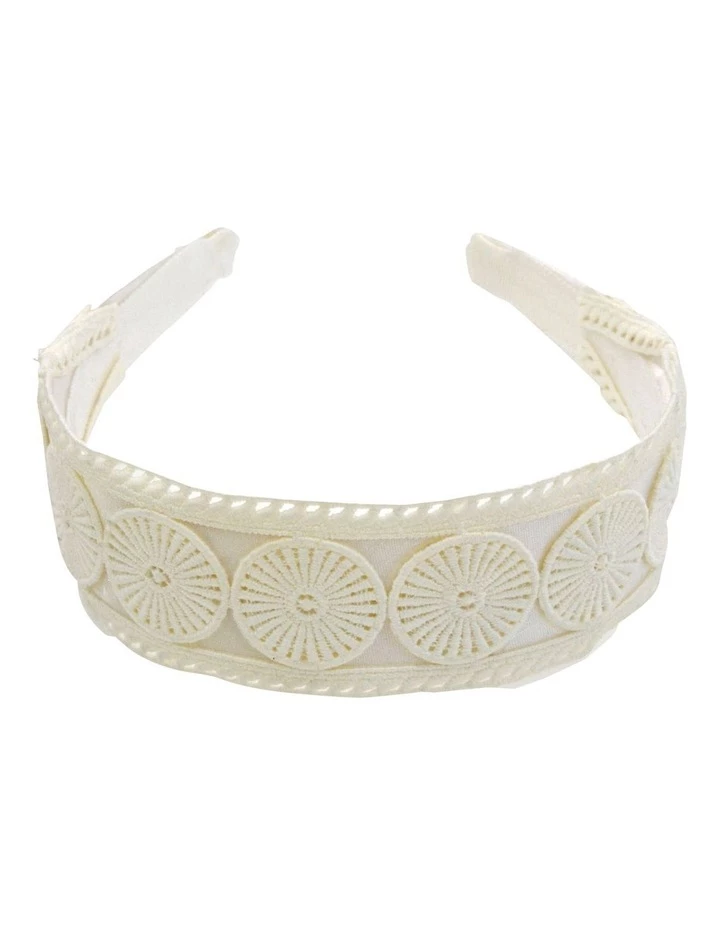 FORD MILLINERY Cream Textured Embroidery Style Headband 3 FORD MILLINERY Cream Textured Embroidery Style Headband - Image 3