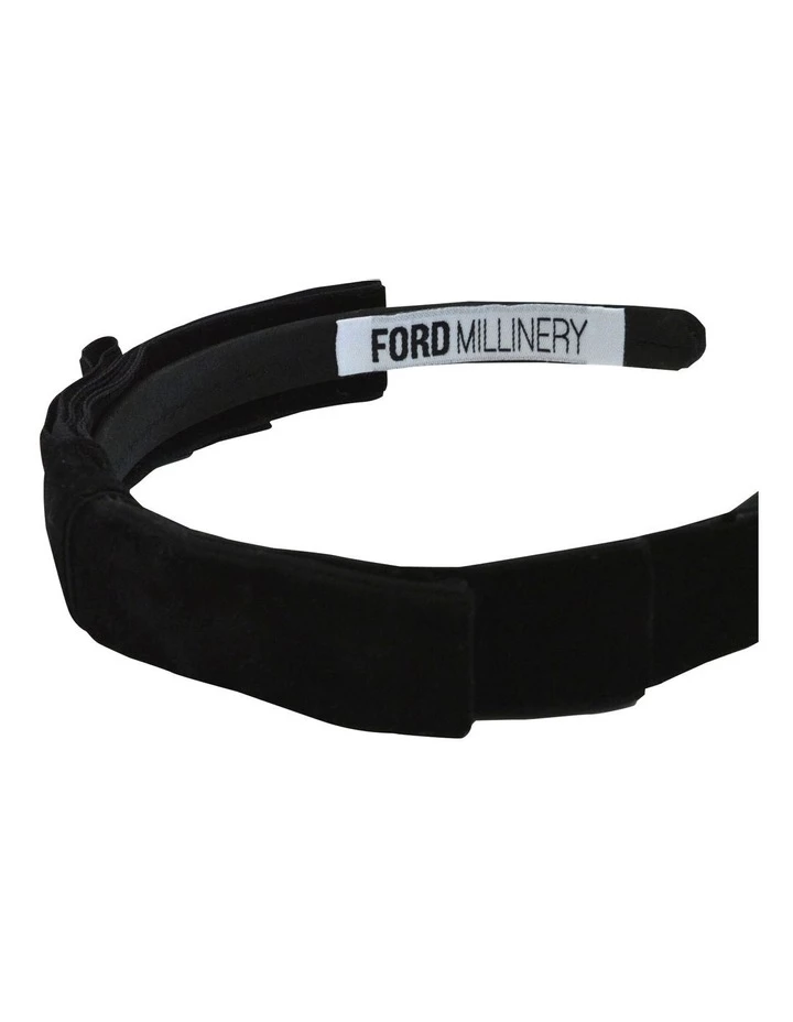 FORD MILLINERY Black Velvet Double Bow Headband 2 FORD MILLINERY Black Velvet Double Bow Headband - Image 2
