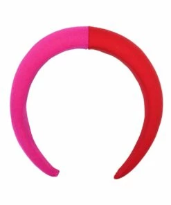 FORD MILLINERY Red/Pink Satin-Finished Padded Headband