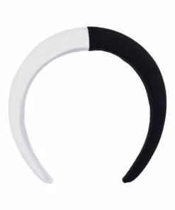 FORD MILLINERY Black/White Satin-Finished Padded Headband