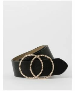 Miss Shop Double Circle Black Buckle Belt