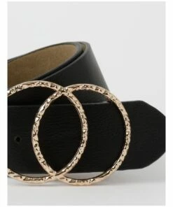 Miss Shop Double Circle Black Buckle Belt -RAY-BAN Online Store 856139950 3 720x928