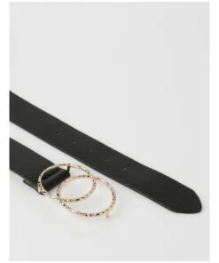 Miss Shop Double Circle Black Buckle Belt -RAY-BAN Online Store 856139950 4 720x928