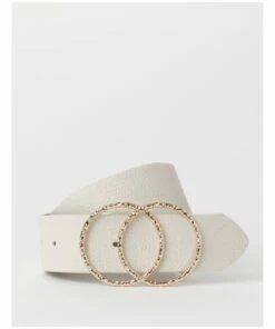 Miss Shop Double Circle Ivory Buckle Belt
