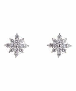 Gregory Ladner Stone Rhodium Starburst Stud Earring