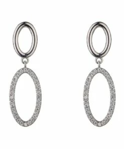 Gregory Ladner Stone Circle Rhodium Drop Earring