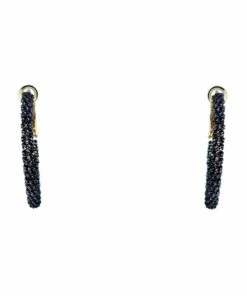 Gregory Ladner Wrapped Navy Chain Hoop Earring