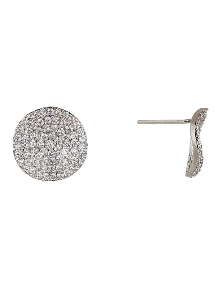 Gregory Ladner Warped Circle Rhodium Stud Earring 2 Gregory Ladner Warped Circle Rhodium Stud Earring - Image 2