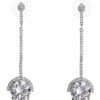 Gregory Ladner Statement CZ Rhodium Drop Earring