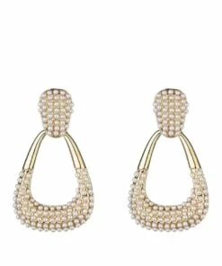 Gregory Ladner Tiny Pearl Triangle Gold Drop Earring