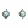 Gregory Ladner Art Deco Pearl White Stud Earring
