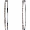 Gregory Ladner Big Pave Rhodium Hoop Earring