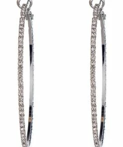 Gregory Ladner Big Pave Rhodium Hoop Earring