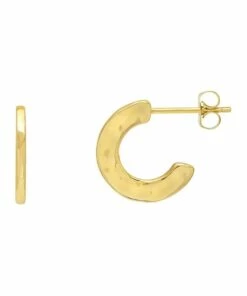 Estella Bartlett Hammered Texture Gold Hoop Earrings