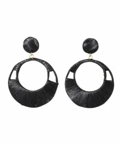 Seed Heritage Raffia Circle Earrings