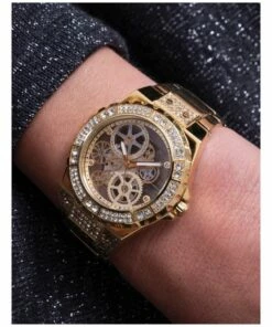 Guess Reveal Gold Stainless Steel Skeleton Watch -RAY-BAN Online Store 858057490 7 720x928