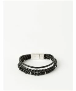 Blaq Layered Beaded Black Bracelet