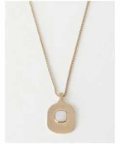 RAY-BAN Online Store 24 Piper Stone Pendant Gold/White Necklace