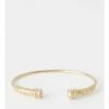 Piper Round Stone Cuff Gold/White Bracelet