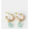 Piper Stone Gold/Mint Drop Earring