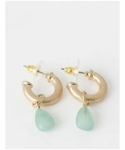 Piper Stone Gold/Mint Drop Earring