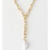 Piper Enamel Charm Gold/White Necklace