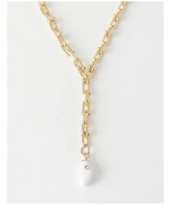 Piper Enamel Charm Gold/White Necklace