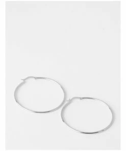 Piper Large Silver Hoop Earring