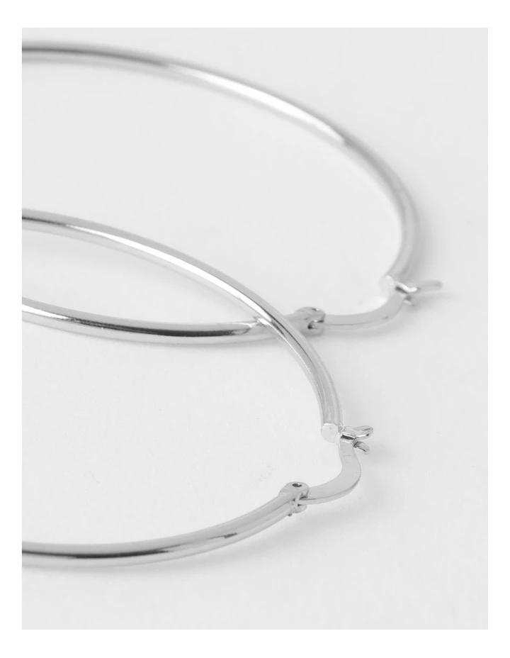 Piper Large Silver Hoop Earring 2 Piper Large Silver Hoop Earring - Image 2
