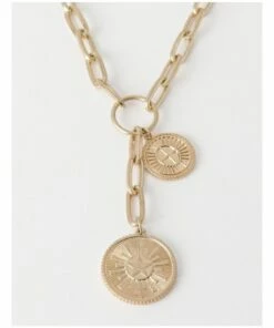 Piper Coin Charm Gold Necklace